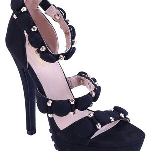 NEW Glaze Manic 3 Suede Rivet Open Toe High Heel Sandals - size 7.5